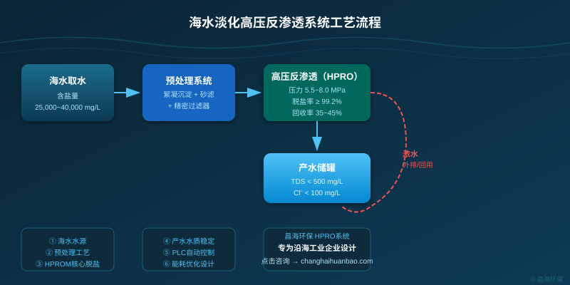 海水淡化高压反渗透系统工艺流程图