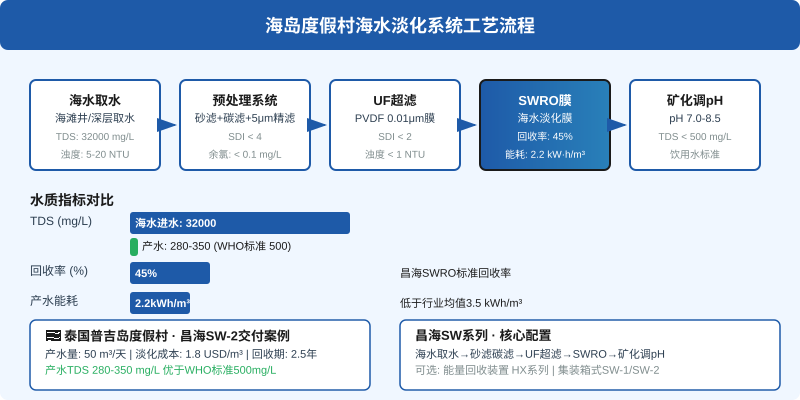 海岛度假村海水淡化工艺流程图
