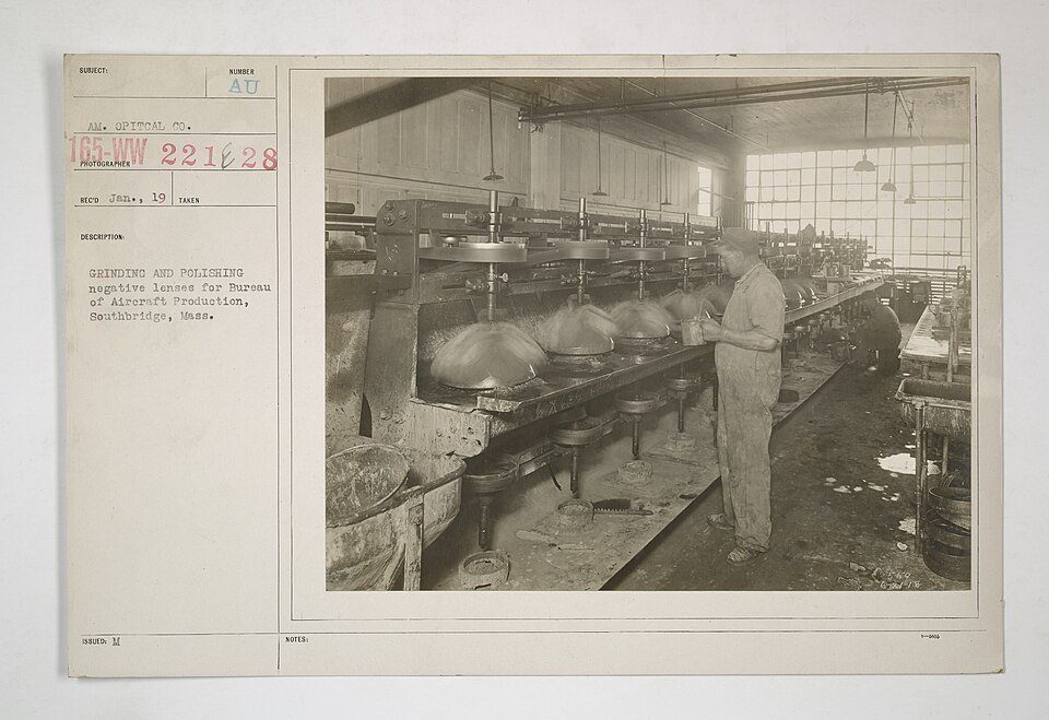 Historical optical lens grinding and polishing process