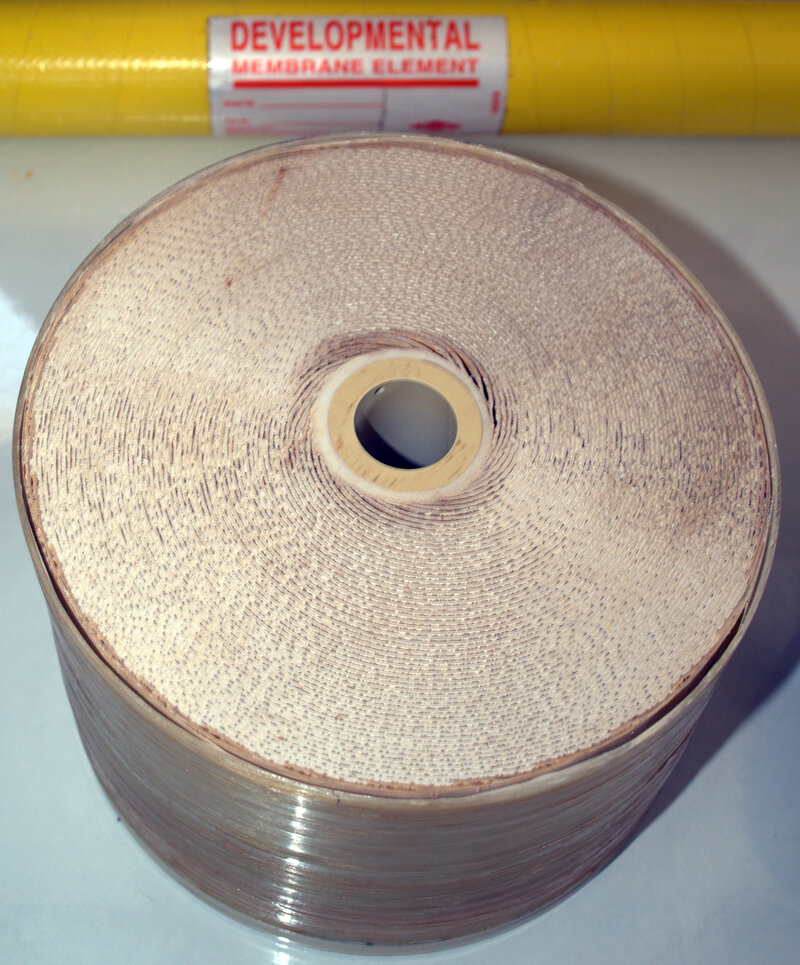 Reverse osmosis membrane coil element used in industrial water purification system